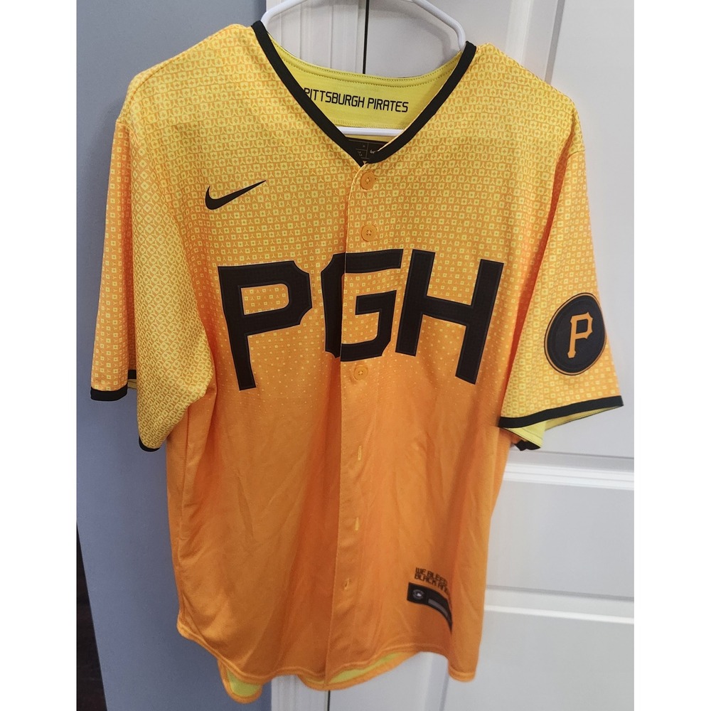 Nike Pittsburgh Pirates Bryan Reynolds City Connect Jersey Mens Medium Yellow